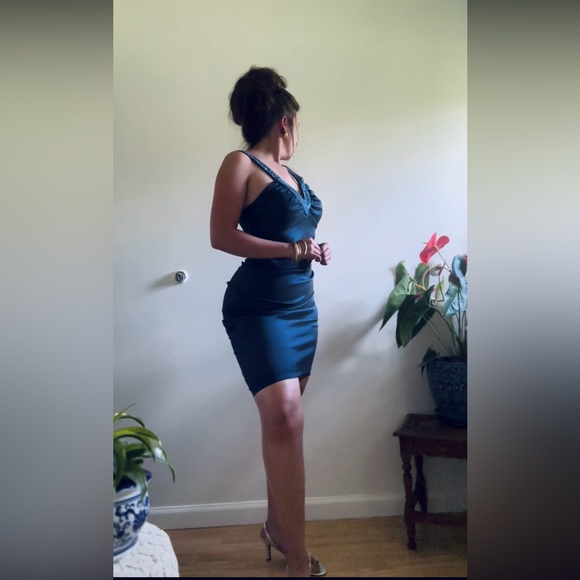 Vintage Betsy and Adam Mini Navy Blue Party Dress - Picture 4 of 7